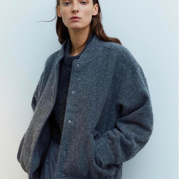 H&M Jackets & Blazers - H&M Bomber Jacket Grey NEW NWT XS